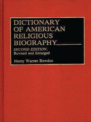 cover image of Dictionary of American Religious Biography